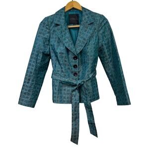 Classiques Entier Atelier Teal Belted Blazer Jacket Womens Size XS